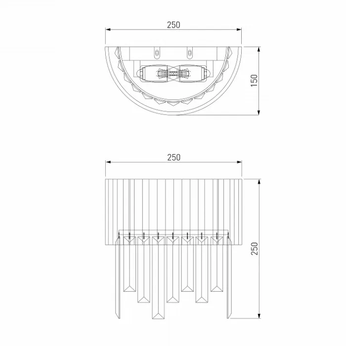 Накладной светильник Eurosvet Amantea 10106/2 хром/прозрачный хрусталь Strotskis от ImperiumLoft