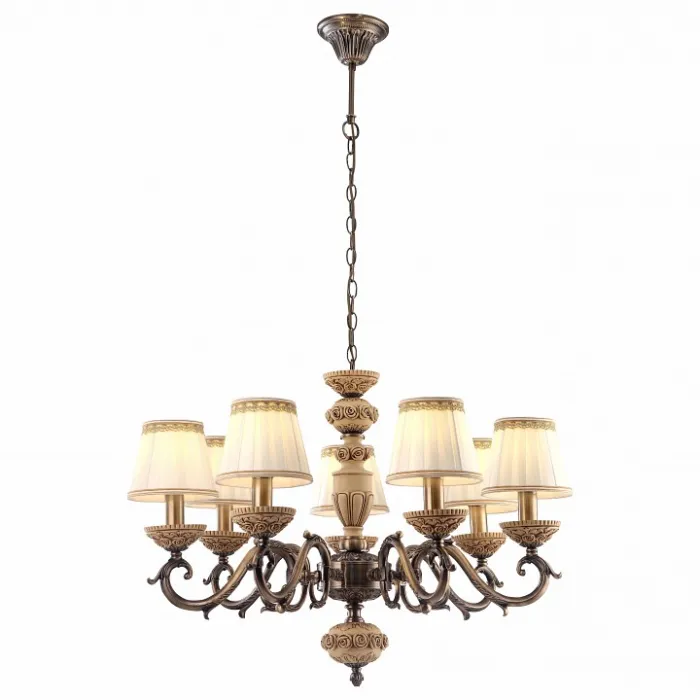 Подвесная люстра Arte Lamp Cherish A9575LM-7AB Цвет арматуры бронза Цвет плафонов белый от ImperiumLoft