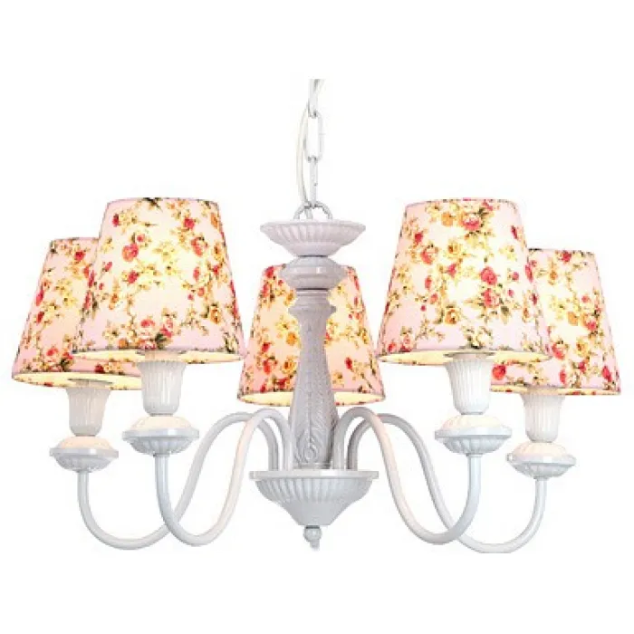 Подвесная люстра Arte Lamp Kids A9212LM-5WH Цвет арматуры белый Цвет плафонов розовый от ImperiumLoft