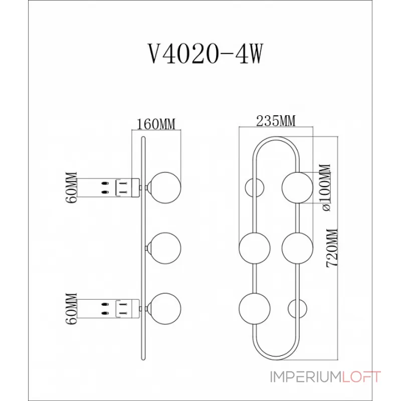 Накладной светильник Moderli Krona V4020-4W