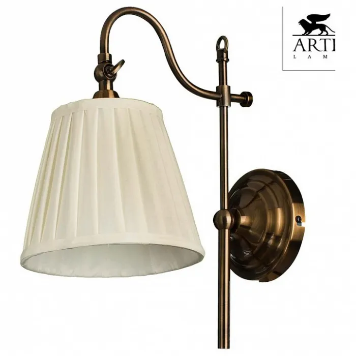 Бра Arte Lamp Seville A1509AP-1PB Цвет арматуры медь Цвет плафонов белый от ImperiumLoft
