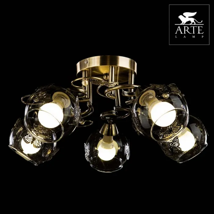 Люстра на штанге Arte Lamp Alessandra A5004PL-5AB Цвет арматуры бронза Цвет плафонов бронза от ImperiumLoft