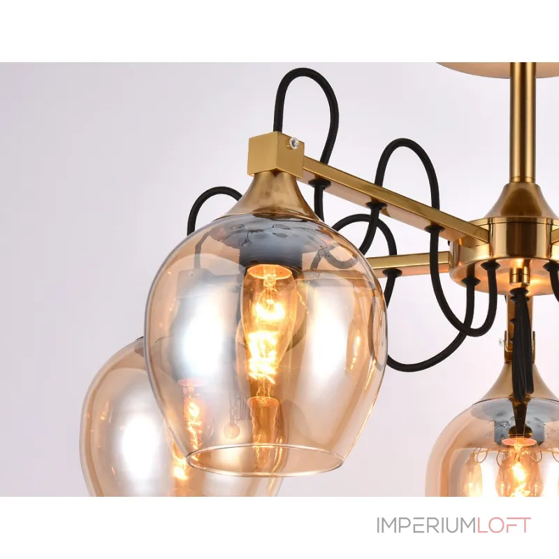 Люстра на штанге Ambrella Traditional 27 TR9061 Цвет плафонов янтарный Цвет арматуры бронза от ImperiumLoft Люстра на штанге Ambrella Traditional 27 TR9061 Цвет плафонов янтарный Цвет арматуры бронза от ImperiumLoft