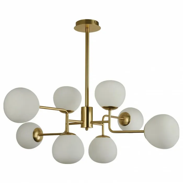 Люстра на штанге Maytoni Erich MOD221-PL-08-G Цвет арматуры золото Цвет плафонов белый от ImperiumLoft