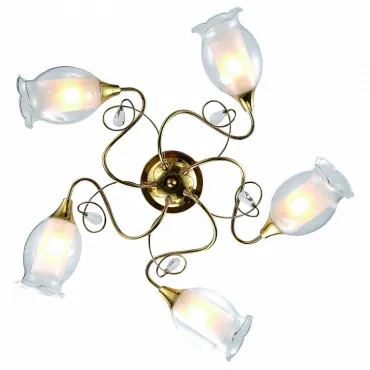 Потолочная люстра Arte Lamp Mughetto A9289PL-5GO Цвет арматуры золото Цвет плафонов прозрачный