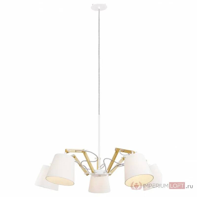 Подвесная люстра Arte Lamp Pinocchio A5700LM-5WH Цвет арматуры белый Цвет плафонов белый от ImperiumLoft