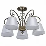 Люстра на штанге DeMarkt City Моника 1 372012505 Цвет плафонов белый Цвет арматуры бронза от ImperiumLoft