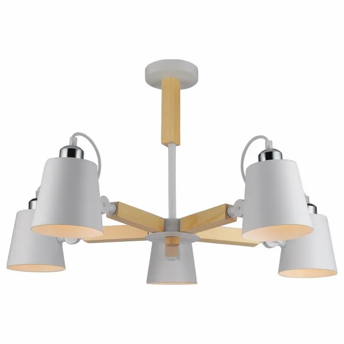 Люстра на штанге Arte Lamp 7141 A7141PL-5WH Цвет арматуры белый Цвет плафонов белый от ImperiumLoft