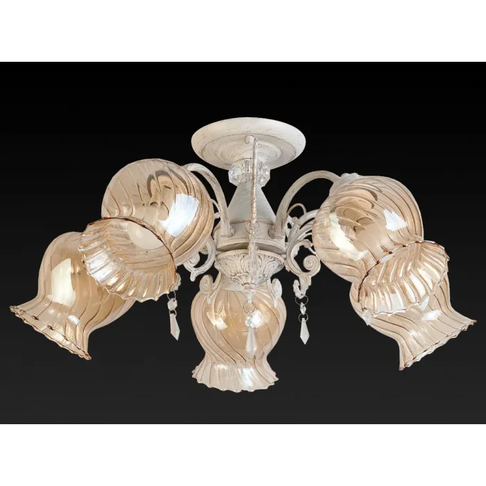 Люстра на штанге TopLight Miranda TL5690D-05WG Цвет арматуры золото Цвет плафонов янтарный от ImperiumLoft