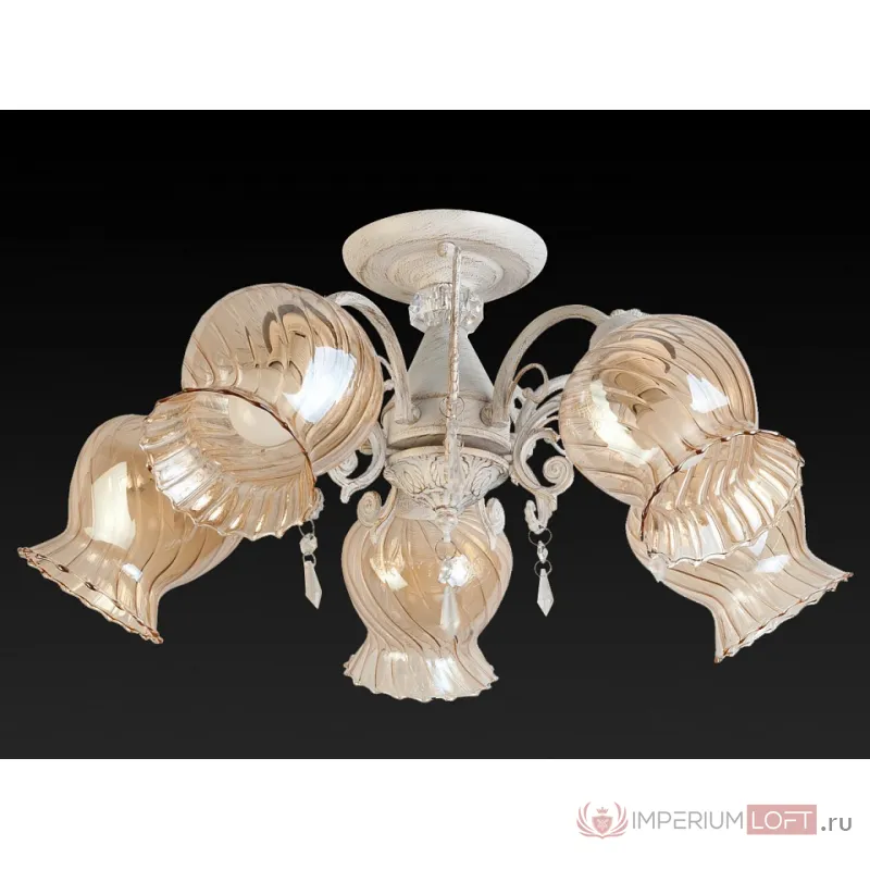 Люстра на штанге TopLight Miranda TL5690D-05WG Цвет арматуры золото Цвет плафонов янтарный от ImperiumLoft