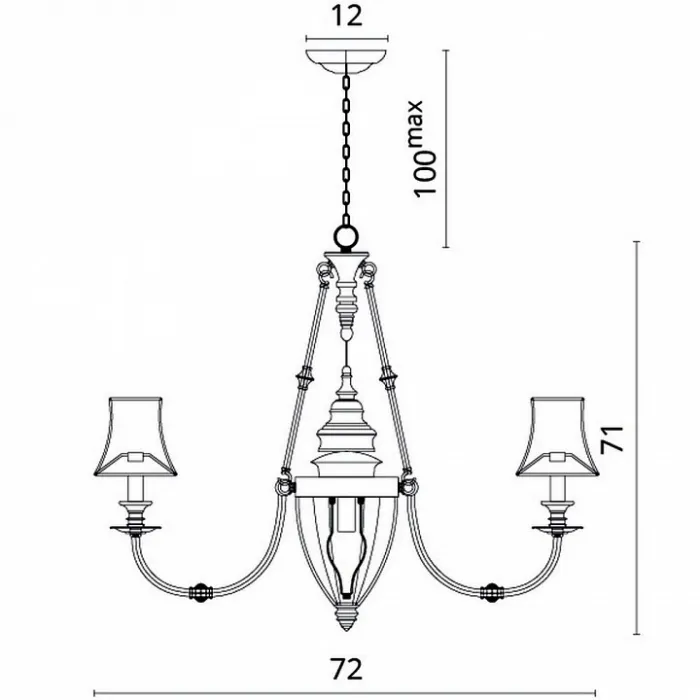 Подвесная люстра Divinare Archeo 1165/01 LM-6 Цвет арматуры никель Цвет плафонов кремовый от ImperiumLoft