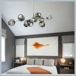 Люстра на штанге DeLight Collection Bubble KG0579P-9B smoky Цвет арматуры латунь Цвет плафонов серый от ImperiumLoft