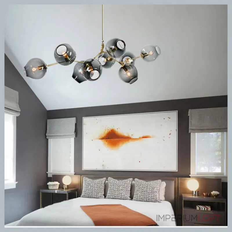 Люстра на штанге DeLight Collection Bubble KG0579P-9B smoky Люстра на штанге DeLight Collection Bubble KG0579P-9B smoky