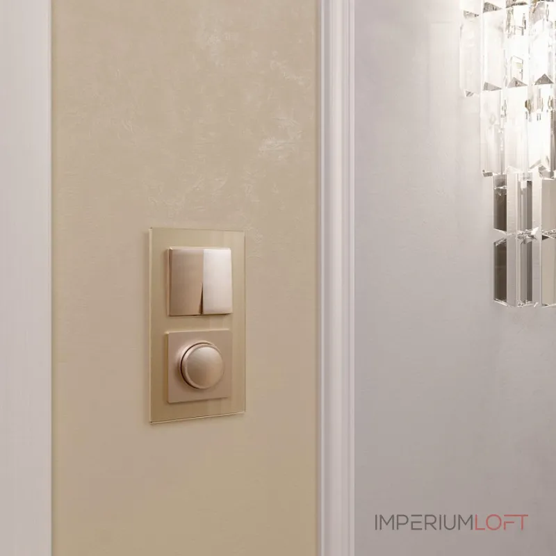 Выключатель проходной двухклавишный без рамки Werkel шампань W1122011