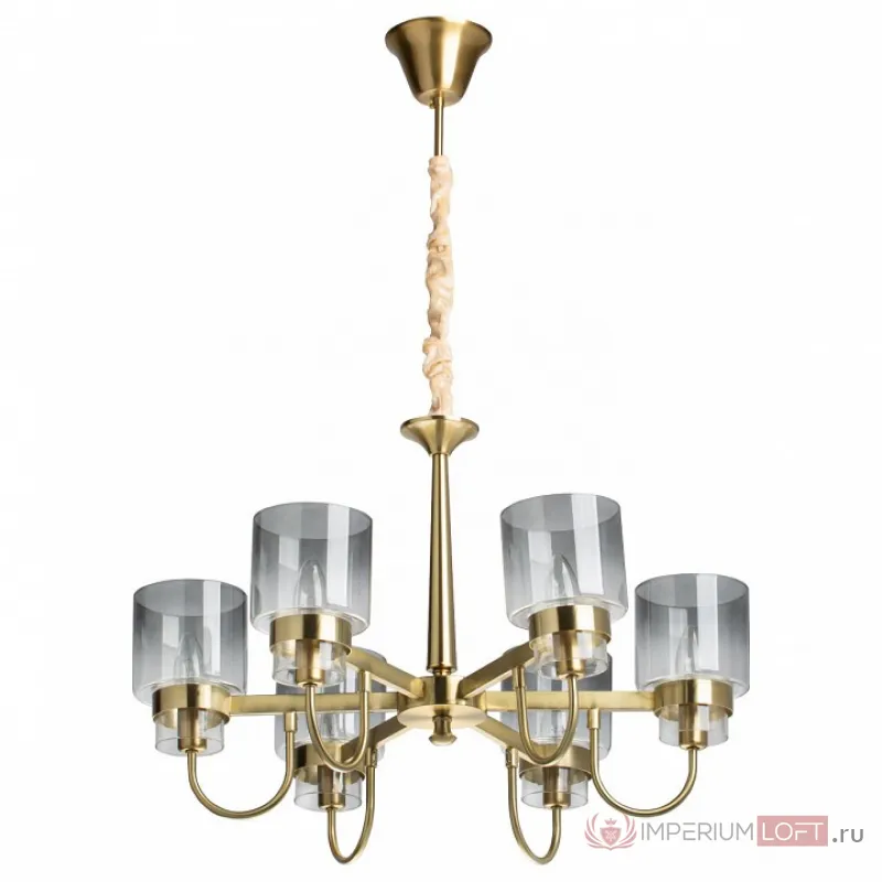 Подвесная люстра MW-Light Элла 18 483014906 Цвет арматуры медь Цвет плафонов серый от ImperiumLoft