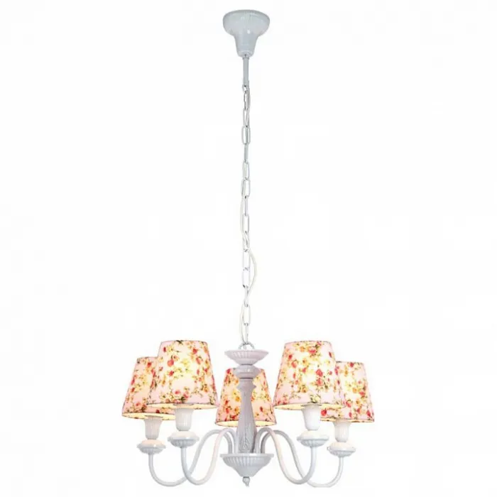 Подвесная люстра Arte Lamp Kids A9212LM-5WH Цвет арматуры белый Цвет плафонов розовый от ImperiumLoft