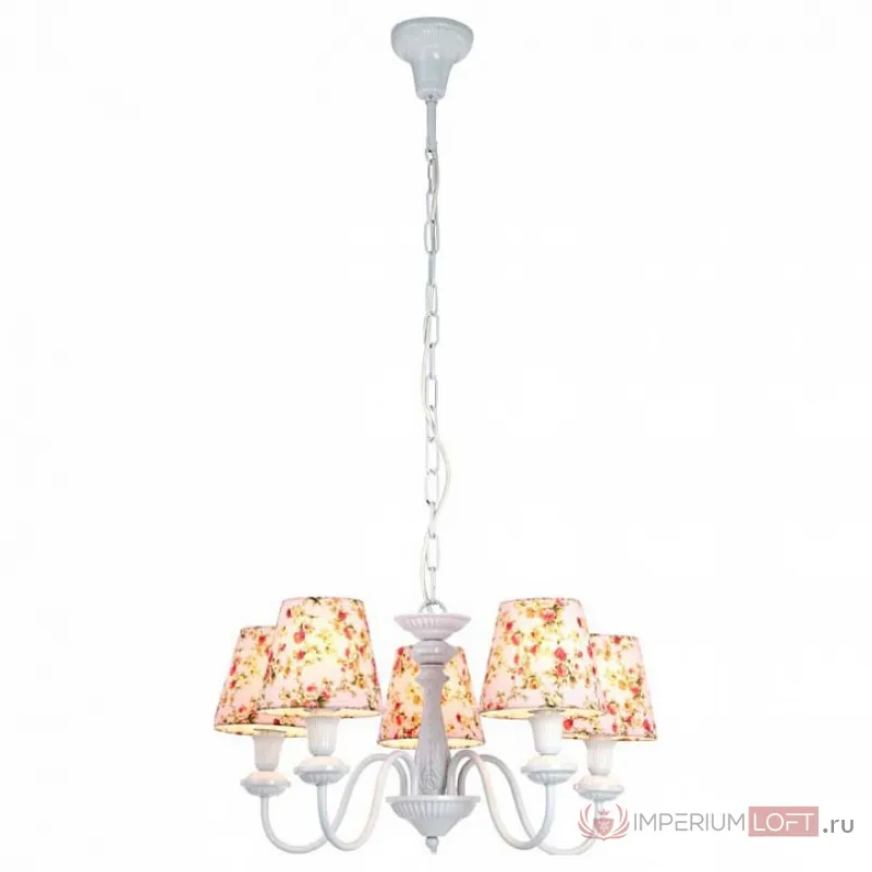 Подвесная люстра Arte Lamp Kids A9212LM-5WH Цвет арматуры белый Цвет плафонов розовый от ImperiumLoft