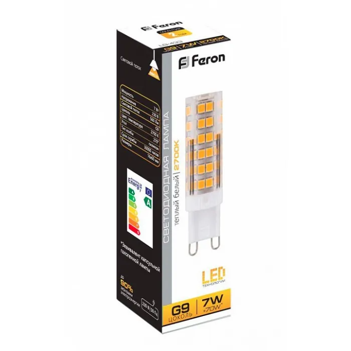 Лампа светодиодная Feron LB-433 G9 7Вт 2700K 25766 от ImperiumLoft