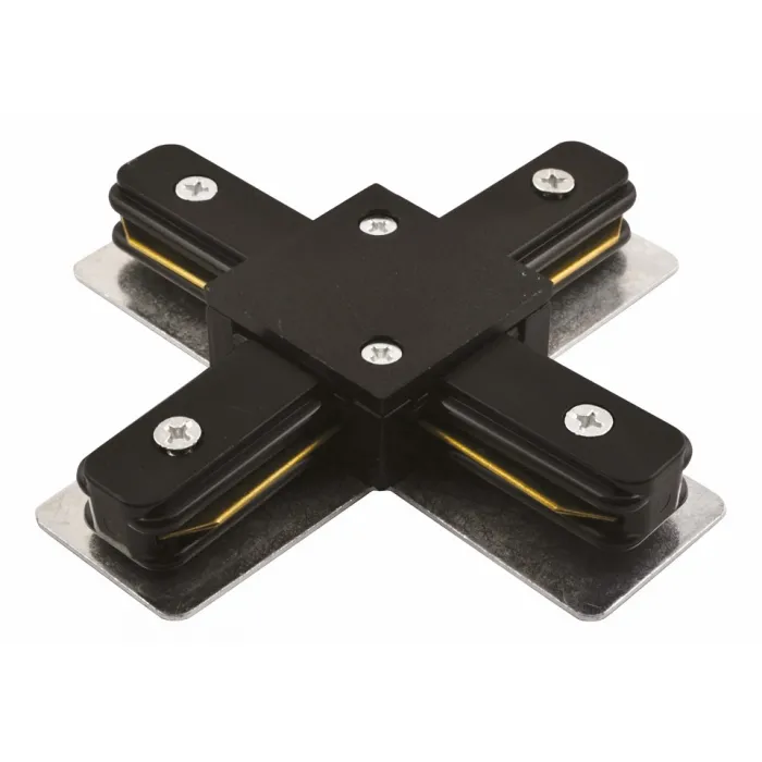 Соединитель с токопроводом X-образный для треков Arte Lamp Track Accessories A110006 Цвет арматуры черный Цвет плафонов белый от ImperiumLoft