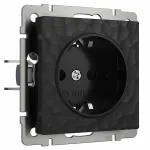 Розетка с заземлением без рамки Werkel W1271008 (черный) Цвет арматуры черный