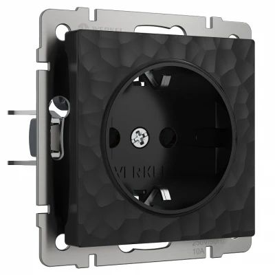 Розетка с заземлением без рамки Werkel W1271008 (черный) Цвет арматуры черный
