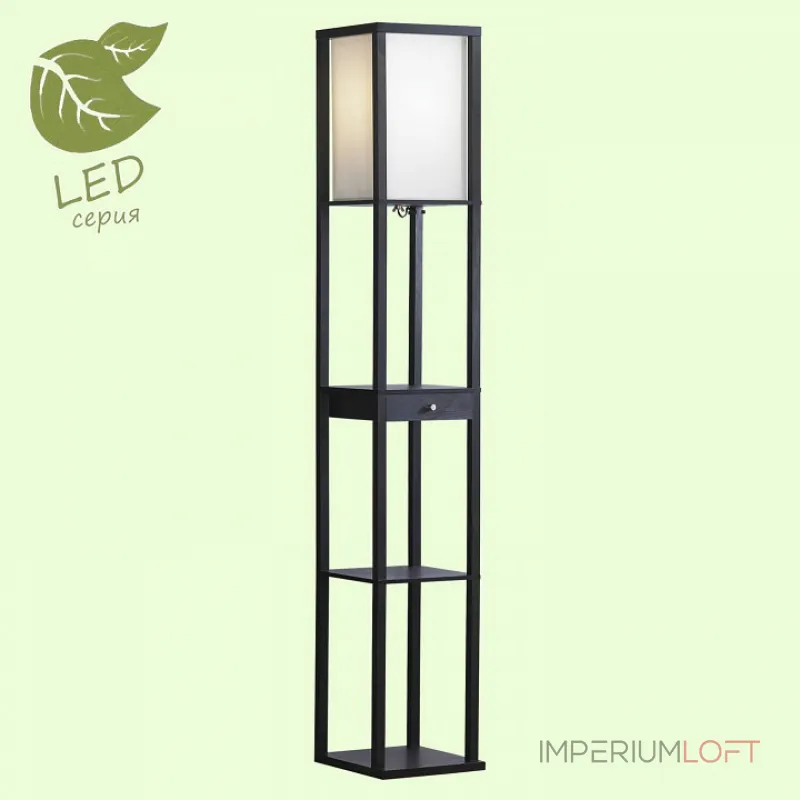 Торшер с полкой LGO Woodruff GRLSP-0333 Цвет плафонов кремовый Цвет арматуры черный Торшер с полкой LGO Woodruff GRLSP-0333 Цвет плафонов кремовый Цвет арматуры черный