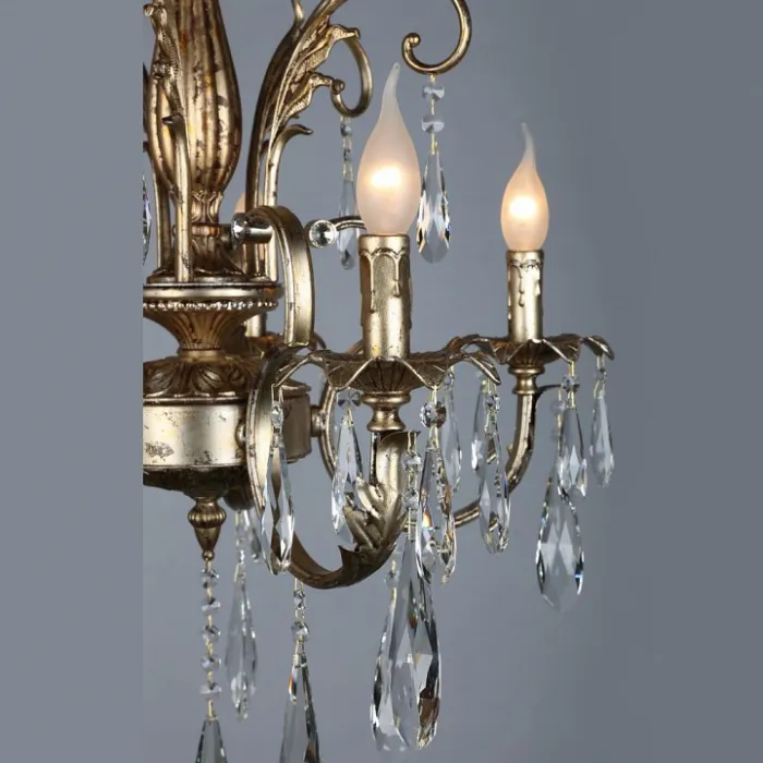 Подвесная люстра Omnilux Florence OML-77603-05 Цвет арматуры золото Цвет плафонов прозрачный от ImperiumLoft