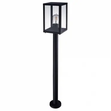 Наземный высокий светильник Arte Lamp Belfast A4569PA-1BK Цвет плафонов прозрачный Цвет арматуры черный