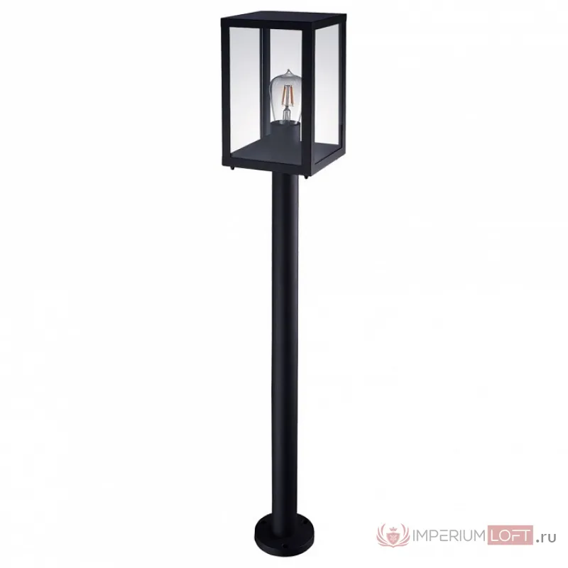 Наземный высокий светильник Arte Lamp Belfast A4569PA-1BK Цвет плафонов прозрачный Цвет арматуры черный от ImperiumLoft