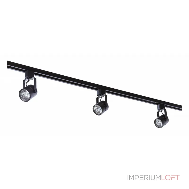 Светильник на штанге Arte Lamp Track Lights A1310PL-1BK Цвет арматуры черный Цвет плафонов черный от ImperiumLoft