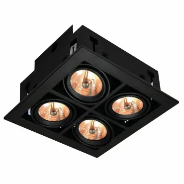 Встраиваемый светильник Arte Lamp Cardani A5930PL-4BK Цвет арматуры черный Цвет плафонов прозрачный