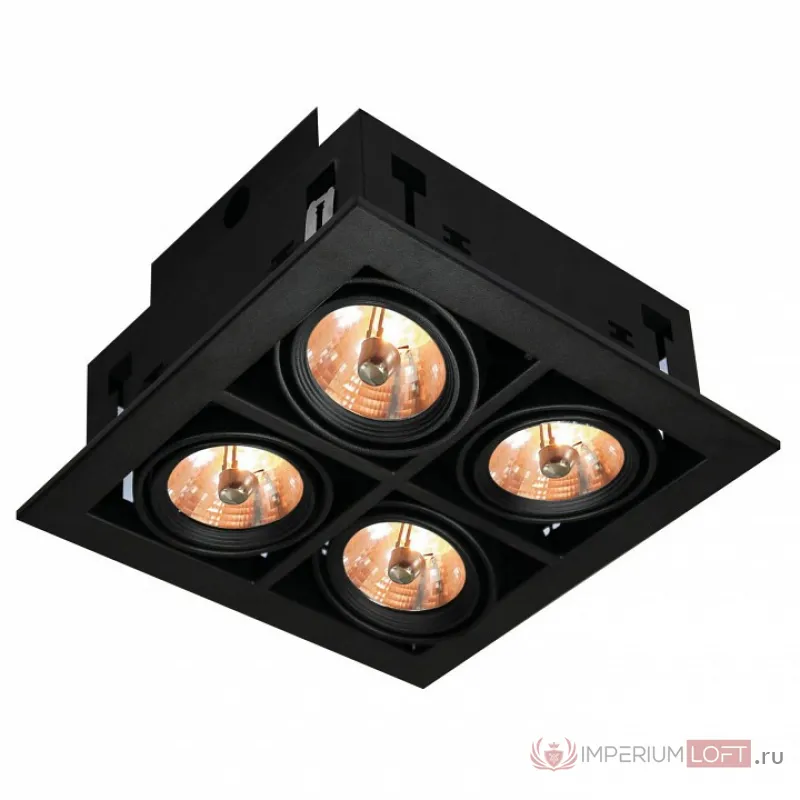 Встраиваемый светильник Arte Lamp Cardani A5930PL-4BK Цвет арматуры черный Цвет плафонов прозрачный от ImperiumLoft