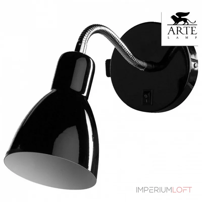 Бра Arte Lamp Dorm A1408AP-1BK Цвет арматуры хром Цвет плафонов черный от ImperiumLoft Бра Arte Lamp Dorm A1408AP-1BK Цвет арматуры хром Цвет плафонов черный от ImperiumLoft