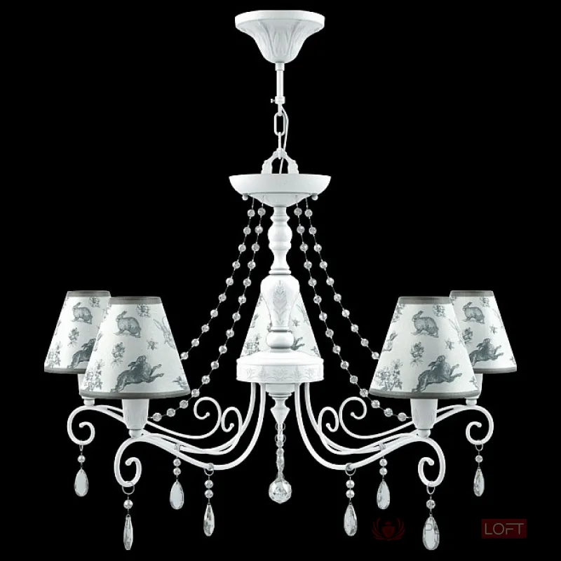 Подвесная люстра Lamp4You Provence 23 E4-05-WM-LMP-O-8-CRL-E4-05-TR-UP Цвет арматуры белый Цвет плафонов серый от ImperiumLoft