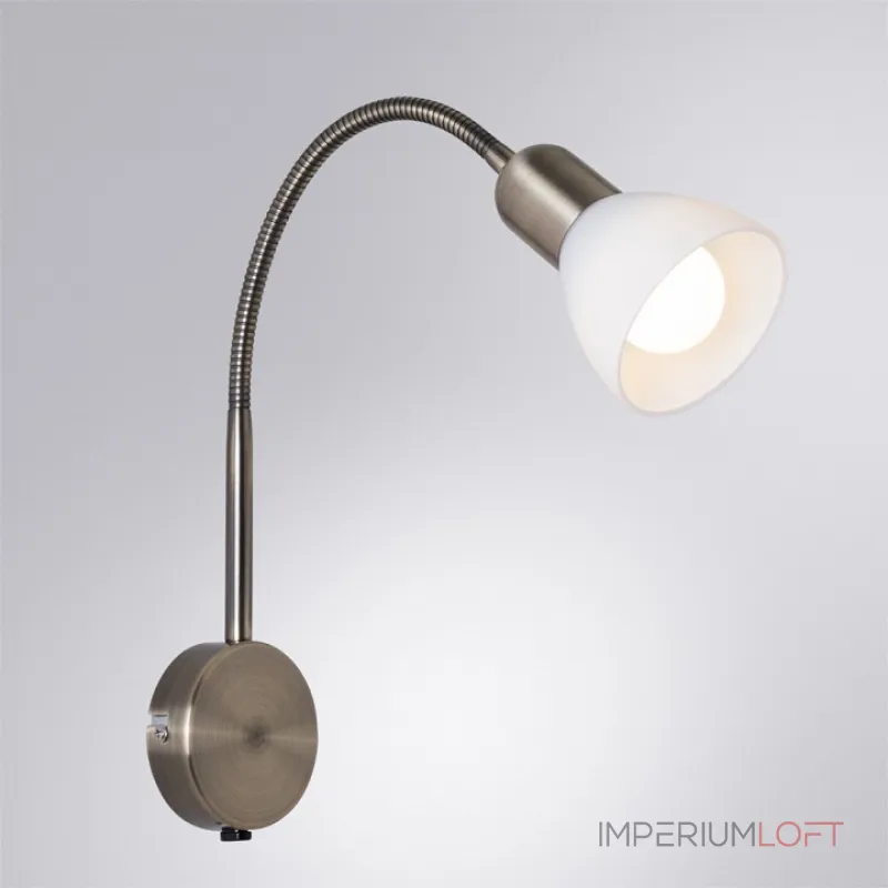 Бра Arte Lamp Falena A3116AP-1AB Цвет арматуры Коричневый Цвет плафонов Белый Бра Arte Lamp Falena A3116AP-1AB Цвет арматуры Коричневый Цвет плафонов Белый