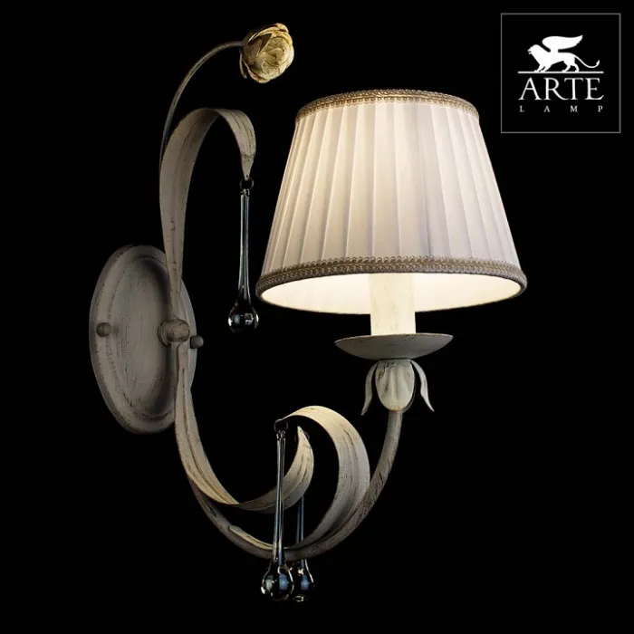 Бра Arte Lamp Borgia A8100AP-1WG Цвет арматуры золото Цвет плафонов белый от ImperiumLoft