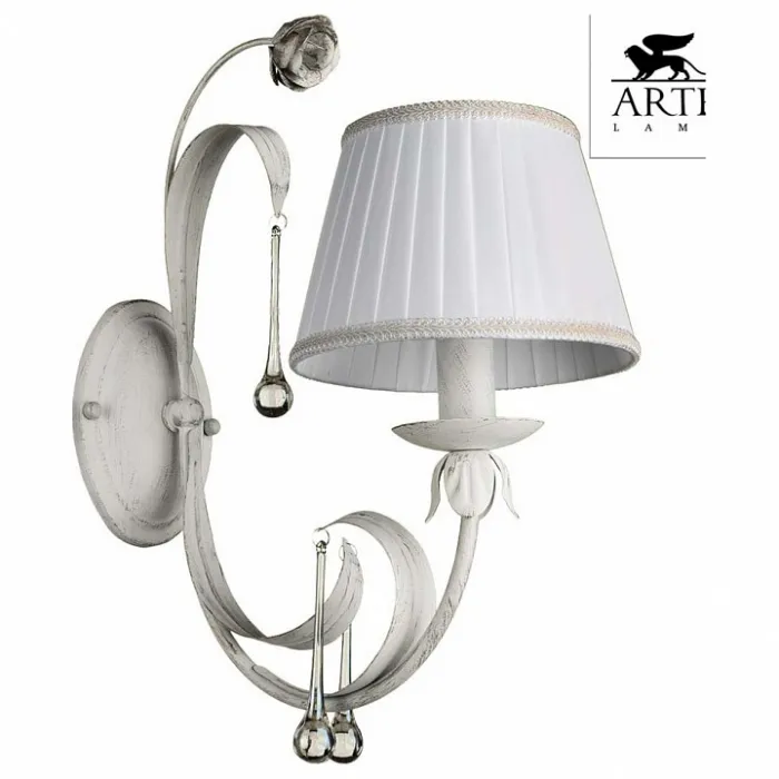 Бра Arte Lamp Borgia A8100AP-1WG Цвет арматуры золото Цвет плафонов белый от ImperiumLoft