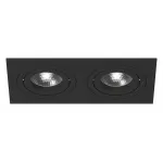 Встраиваемый светильник Lightstar Intero 16 double quadro i5270707 Цвет арматуры черный Цвет плафонов хром