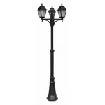 Фонарный столб Arte Lamp Bremen A1017PA-3BK Цвет арматуры черный Цвет плафонов прозрачный