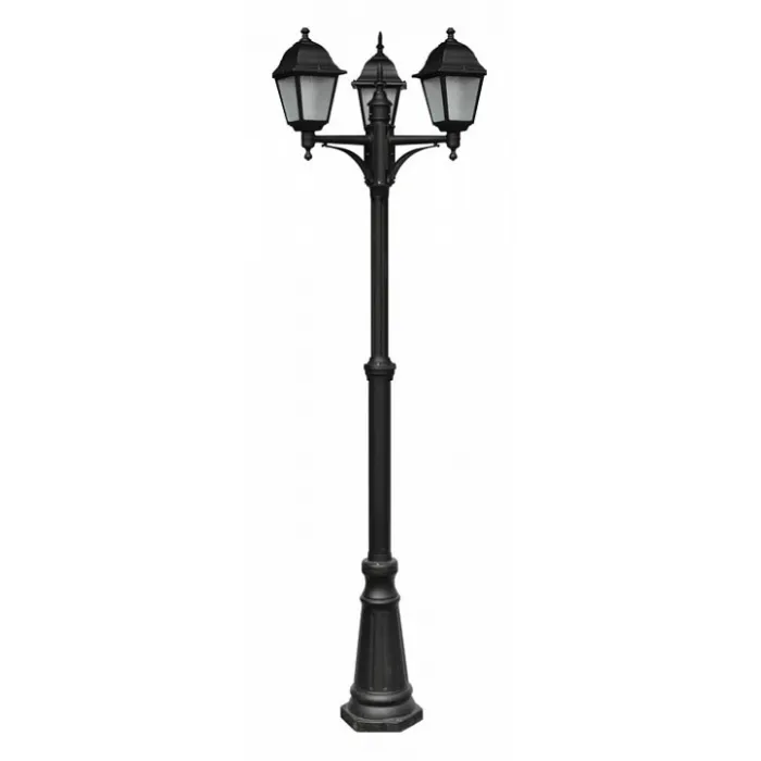 Фонарный столб Arte Lamp Bremen A1017PA-3BK Цвет арматуры черный Цвет плафонов прозрачный от ImperiumLoft
