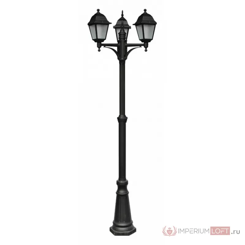 Фонарный столб Arte Lamp Bremen A1017PA-3BK Цвет арматуры черный Цвет плафонов прозрачный от ImperiumLoft