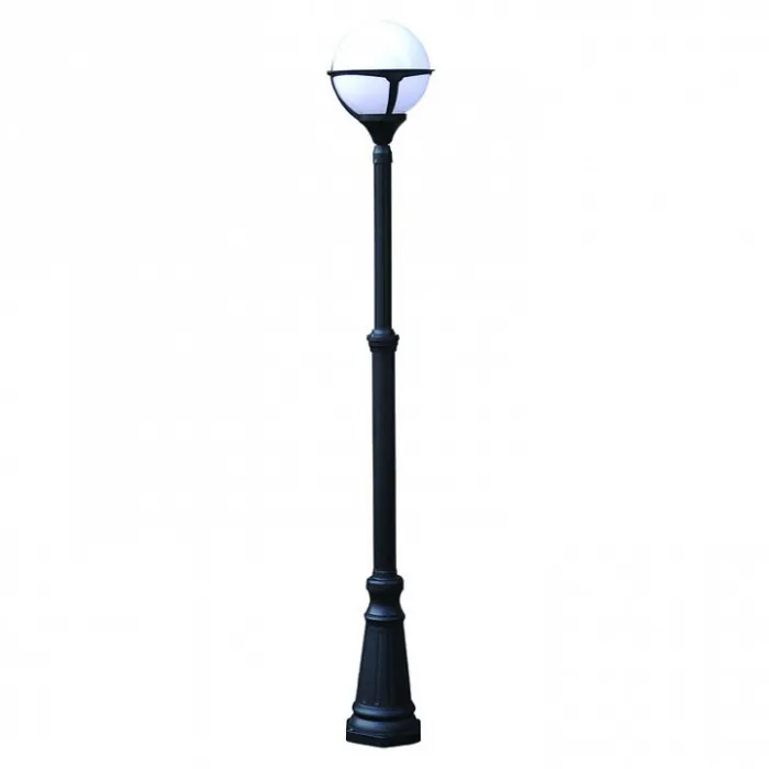 Фонарный столб Arte Lamp Monaco A1497PA-1BK Цвет арматуры черный Цвет плафонов белый от ImperiumLoft