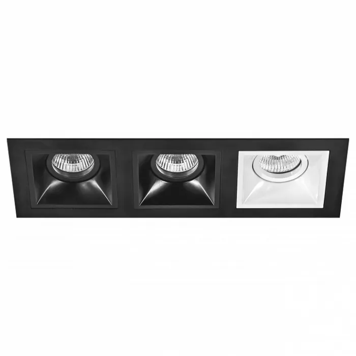 Встраиваемый светильник Lightstar Domino D537070706 цвет арматуры черно-белый от ImperiumLoft