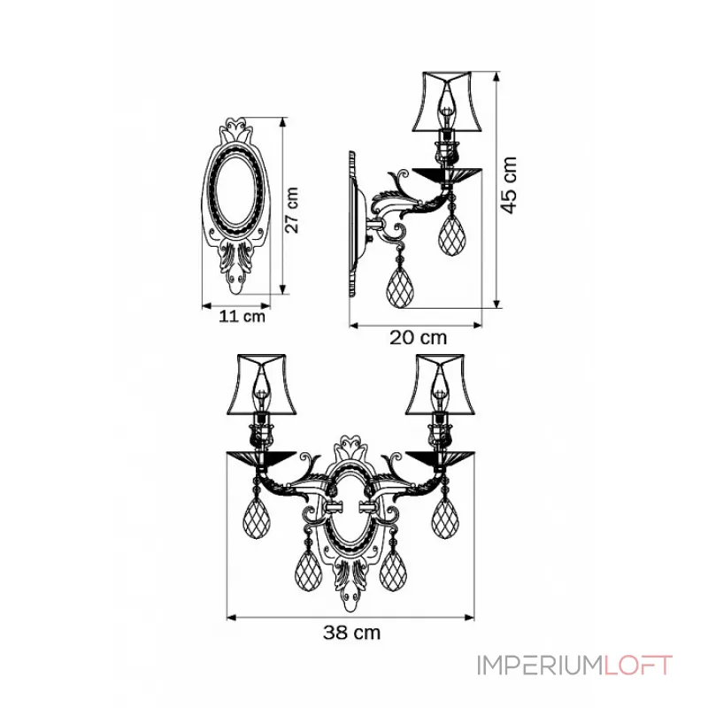 Бра Osgona Fiocco 701621 Цвет арматуры латунь Цвет плафонов кремовый от ImperiumLoft Бра Osgona Fiocco 701621 Цвет арматуры латунь Цвет плафонов кремовый от ImperiumLoft