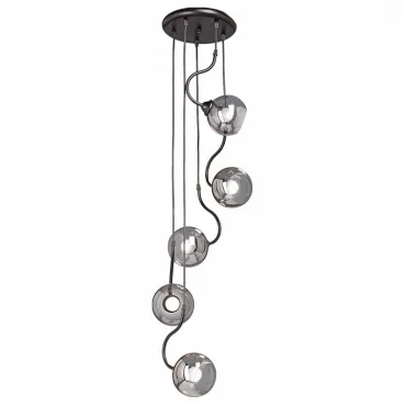Подвесной светильник Vitaluce Шарики V4362-1/5S Цвет арматуры черный Цвет плафонов серый