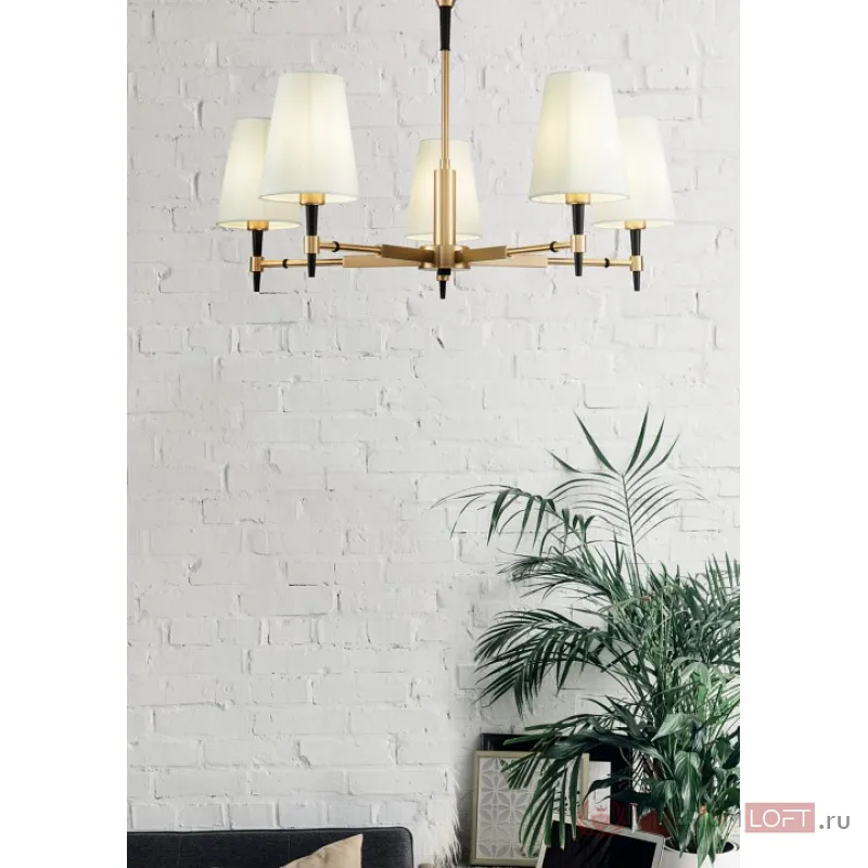 Люстра на штанге Maytoni Zaragoza H001CL-05BS Цвет арматуры латунь Цвет плафонов белый от ImperiumLoft