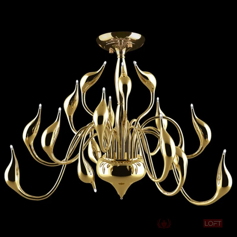 Люстра на штанге Lightstar Cigno Collo 751182 Цвет арматуры золото от ImperiumLoft