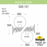 Светильник на штанге Fumagalli Globe 250 G25.131.000.AZE27DN