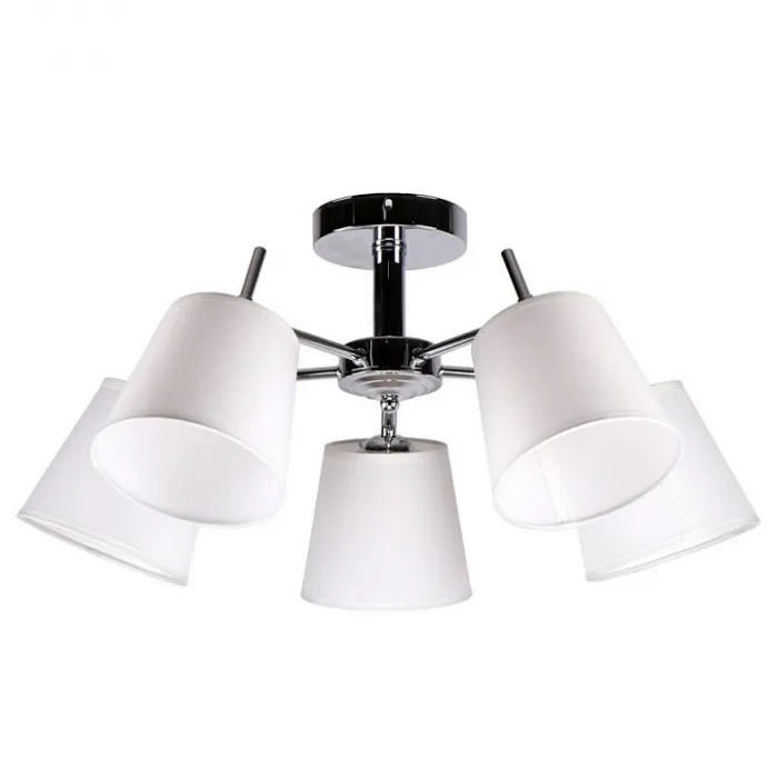 Люстра на штанге Imex MD.51151 MD.51151-5-S CH цвет арматуры хром цвет плафонов белый от ImperiumLoft