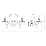 Бра Rivoli Argento A2 SL Б0038407 Цвет арматуры серебро Цвет плафонов серебро